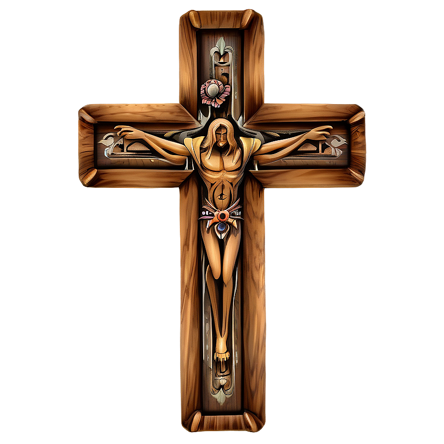 Wooden Cross Tattoo Design Png 05252024