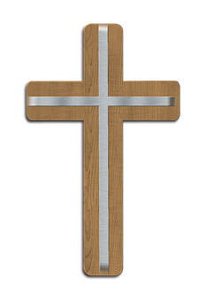 Wooden Crosswith Metal Inlay