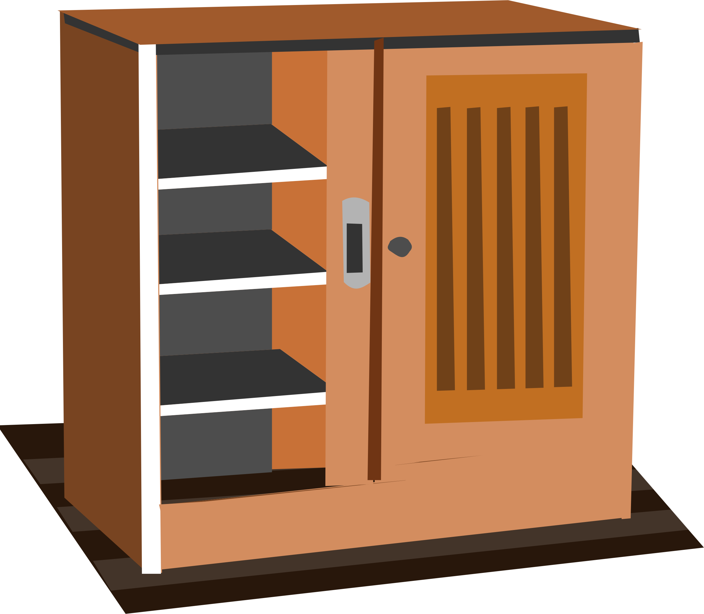 Wooden Cupboard Closet Illustration