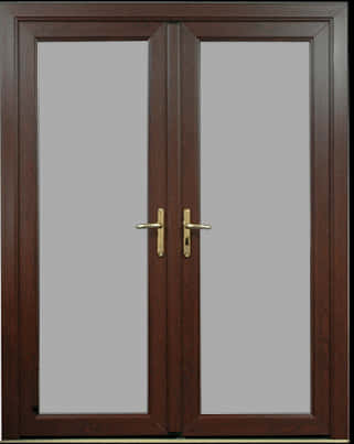 Wooden Double Doorswith Glass Panels