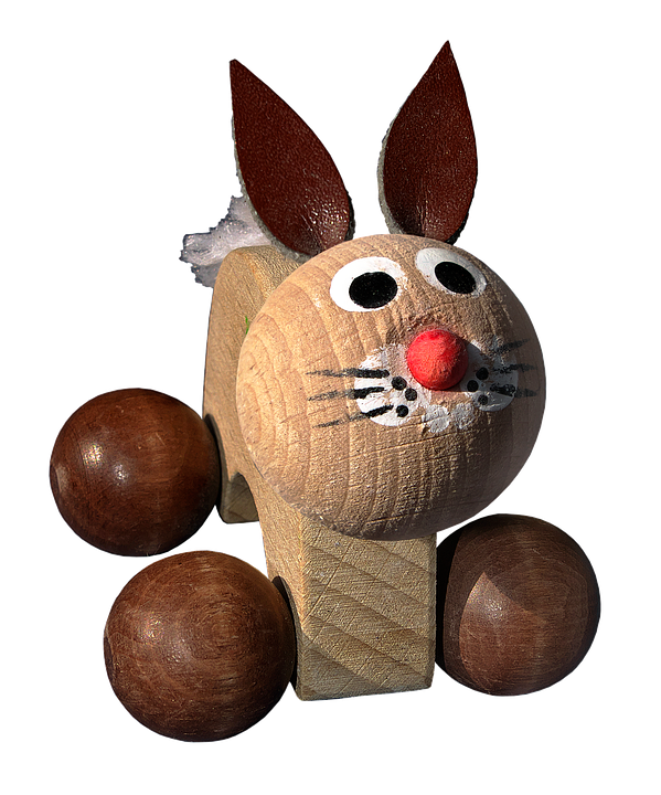 Wooden Easter Bunny Figurine