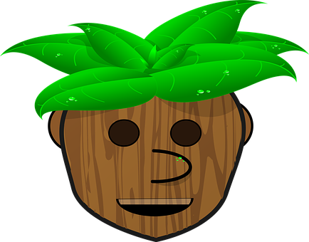 Wooden Face Cartoon Emoji