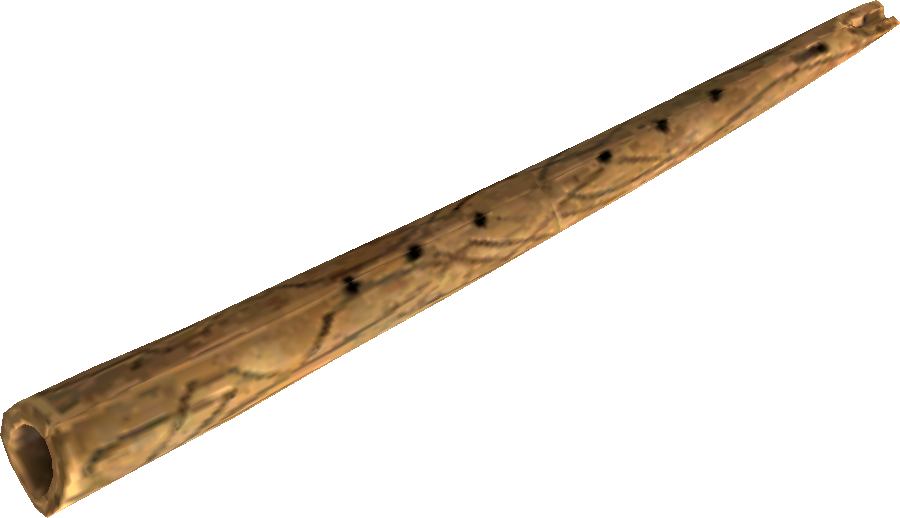 Wooden Flute Isolated