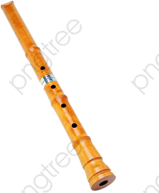 Wooden Flute Isolatedon Transparent Background