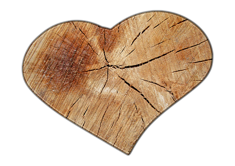 Wooden Heart Cracks Texture