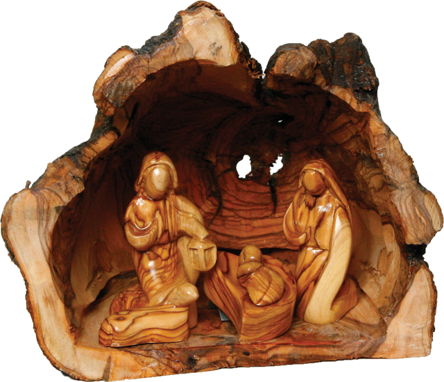 Wooden Nativity Scene Carving