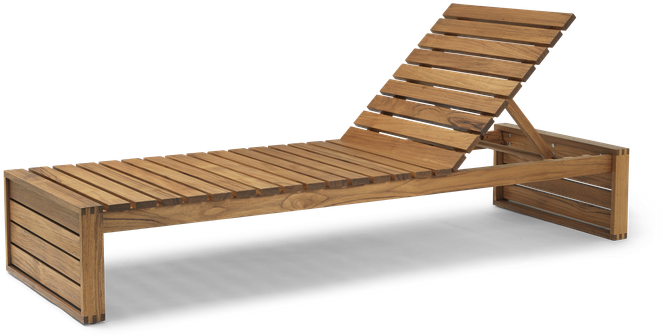 Wooden Outdoor Sun Lounger