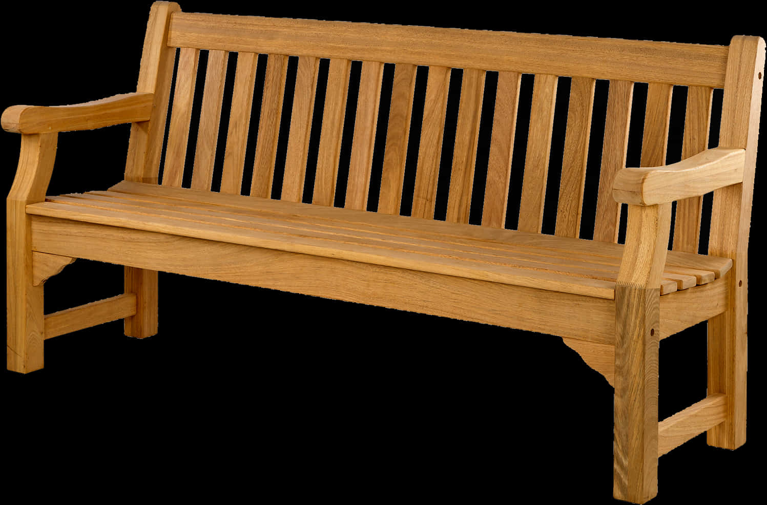 Wooden Park Bench Isolated