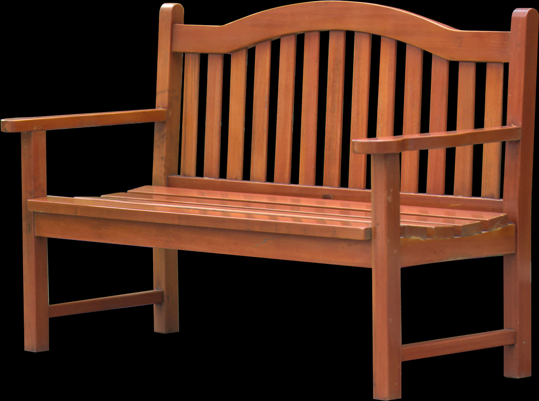 Wooden Park Bench Isolated