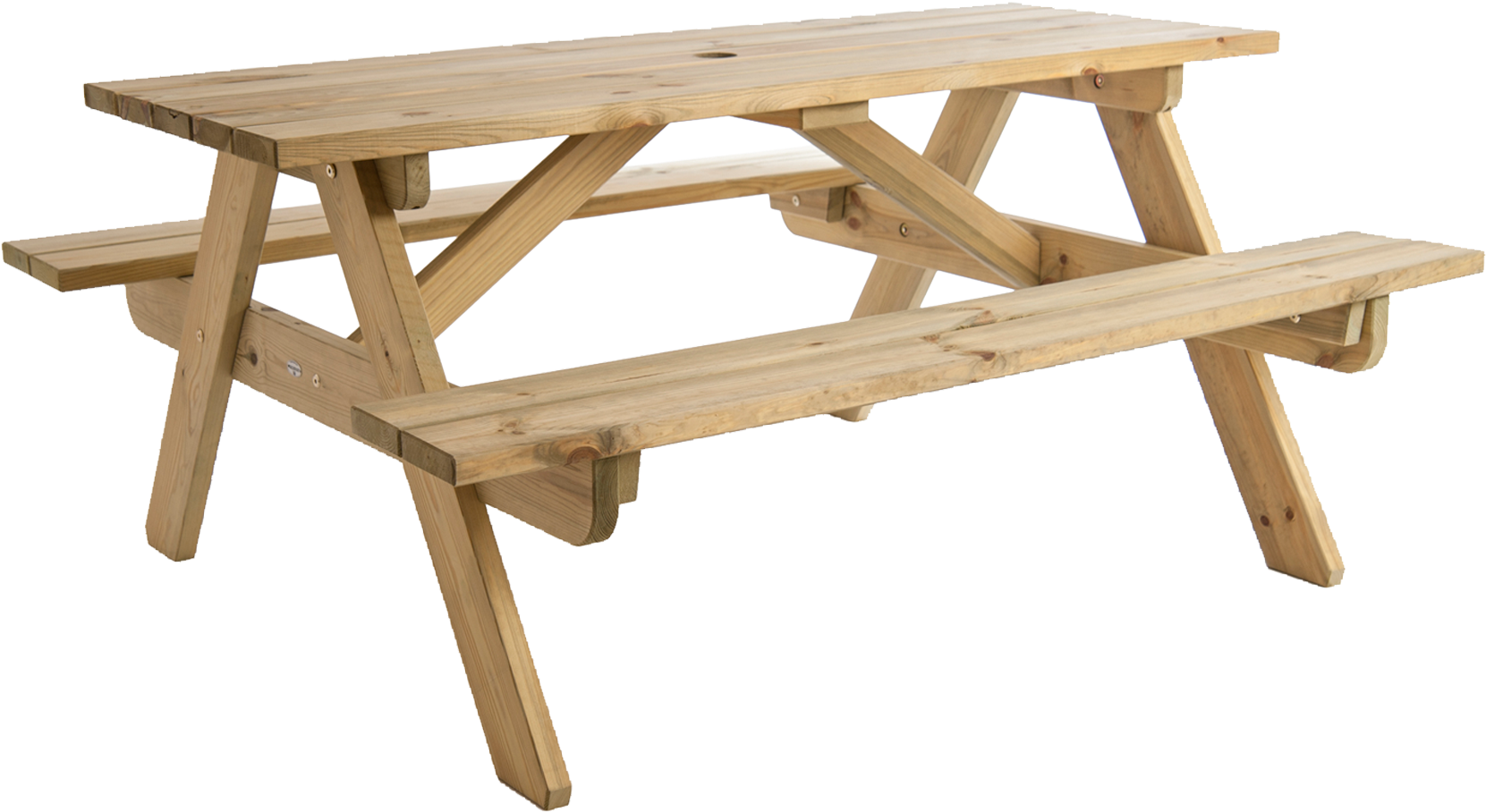 Wooden Picnic Table Isolated