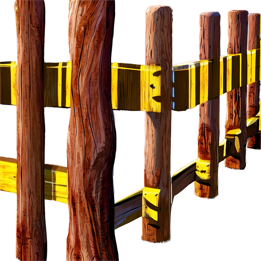 Wooden Pole Fence Detail Png 4