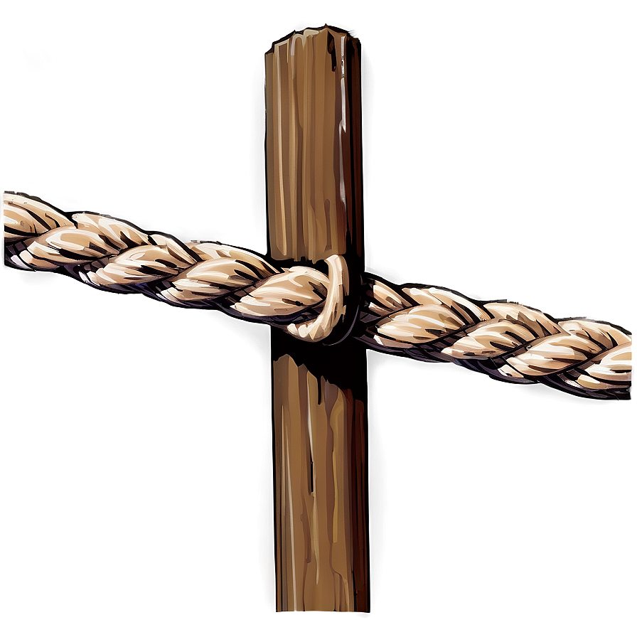 Wooden Pole With Rope Png 06282024