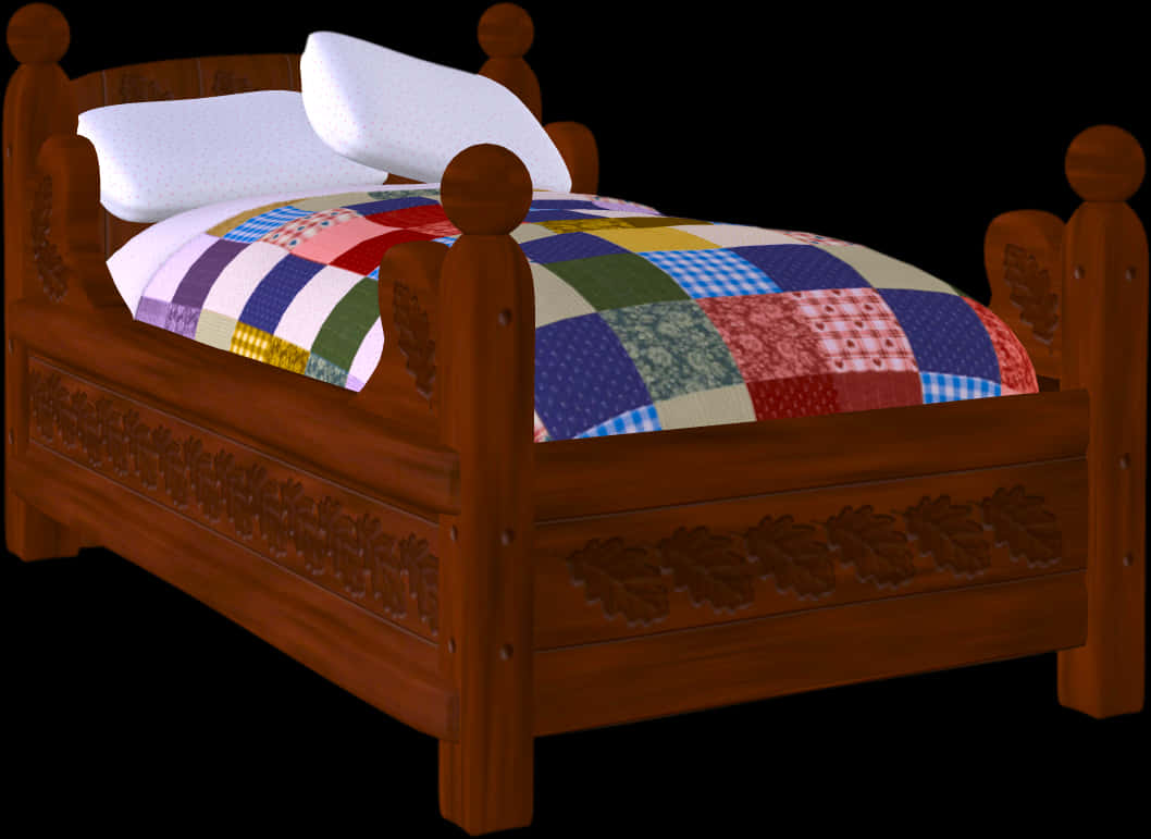 Wooden Quilted Bed Design