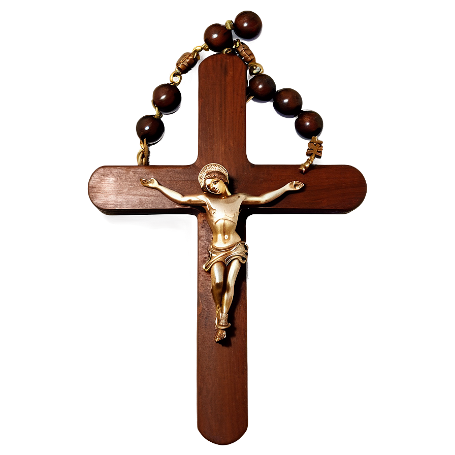 Wooden Rosary Cross Png Ggf