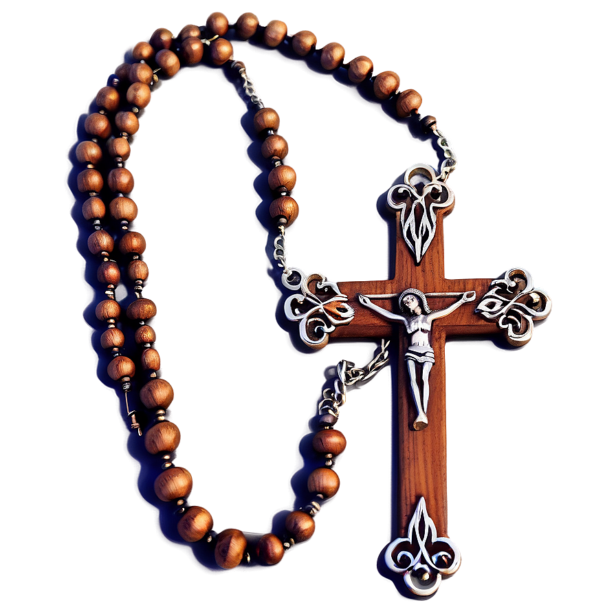 Wooden Rosary Cross Png Jep