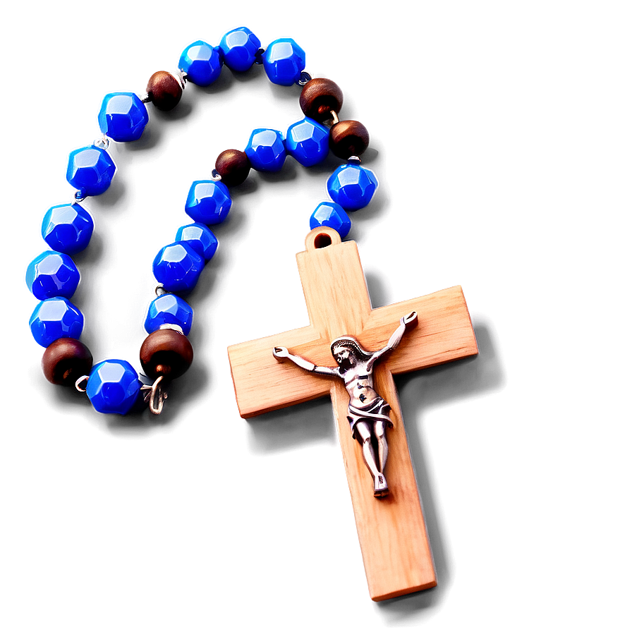 Wooden Rosary Cross Png Tsy