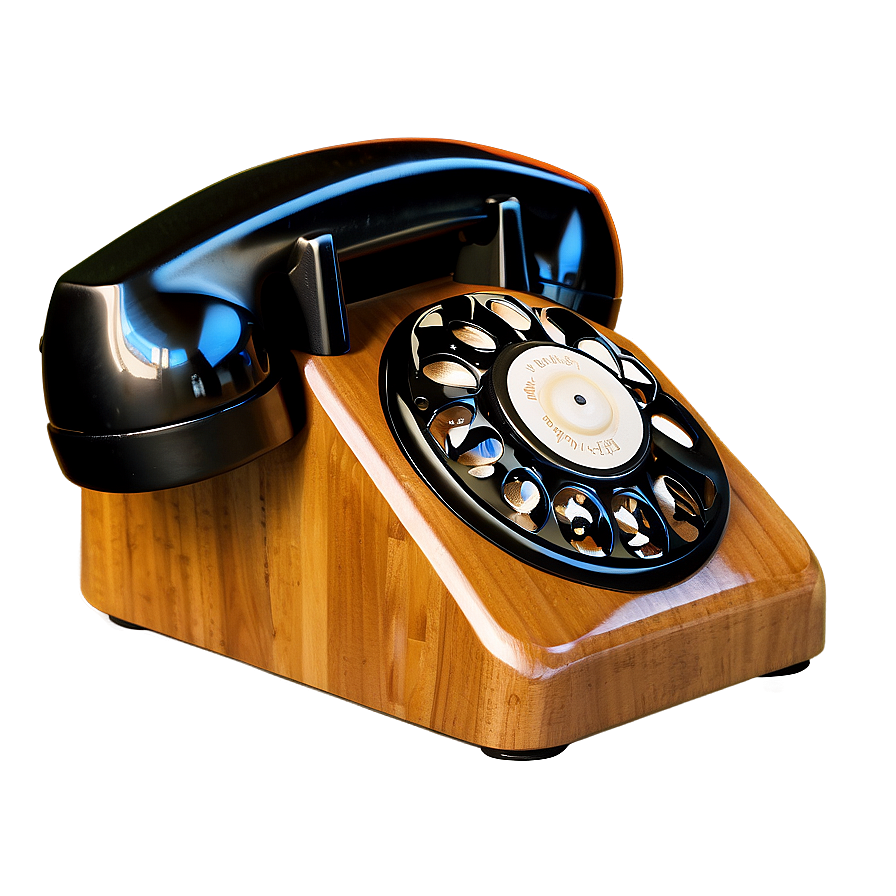 Wooden Rotary Phone Design Png 06132024