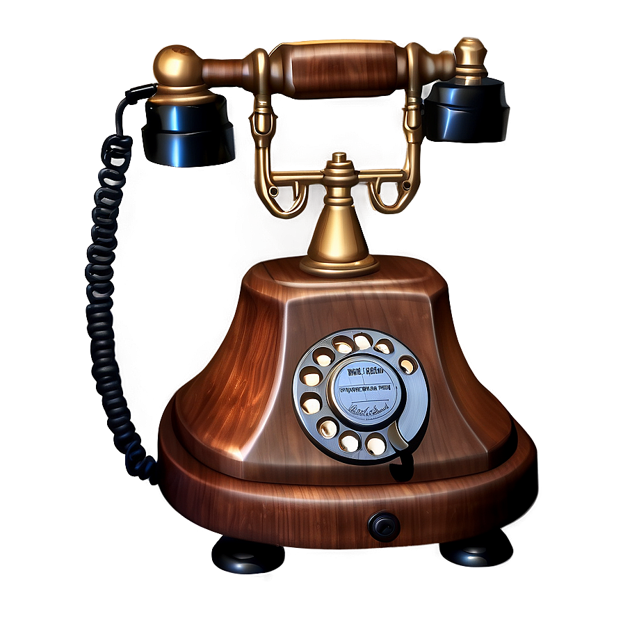 Wooden Rotary Phone Design Png Qhw75