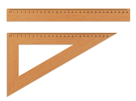 Wooden Rulerand Set Square