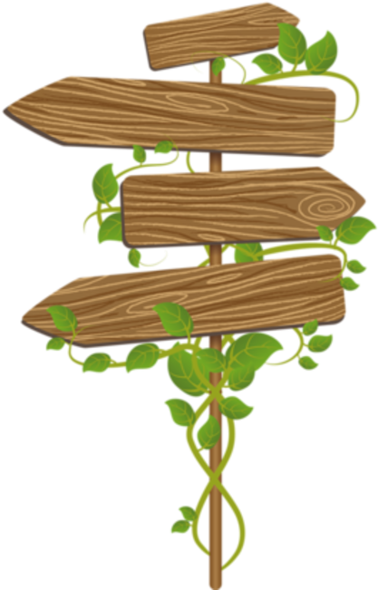 Wooden_ Signpost_with_ Green_ Leaves_ Vector