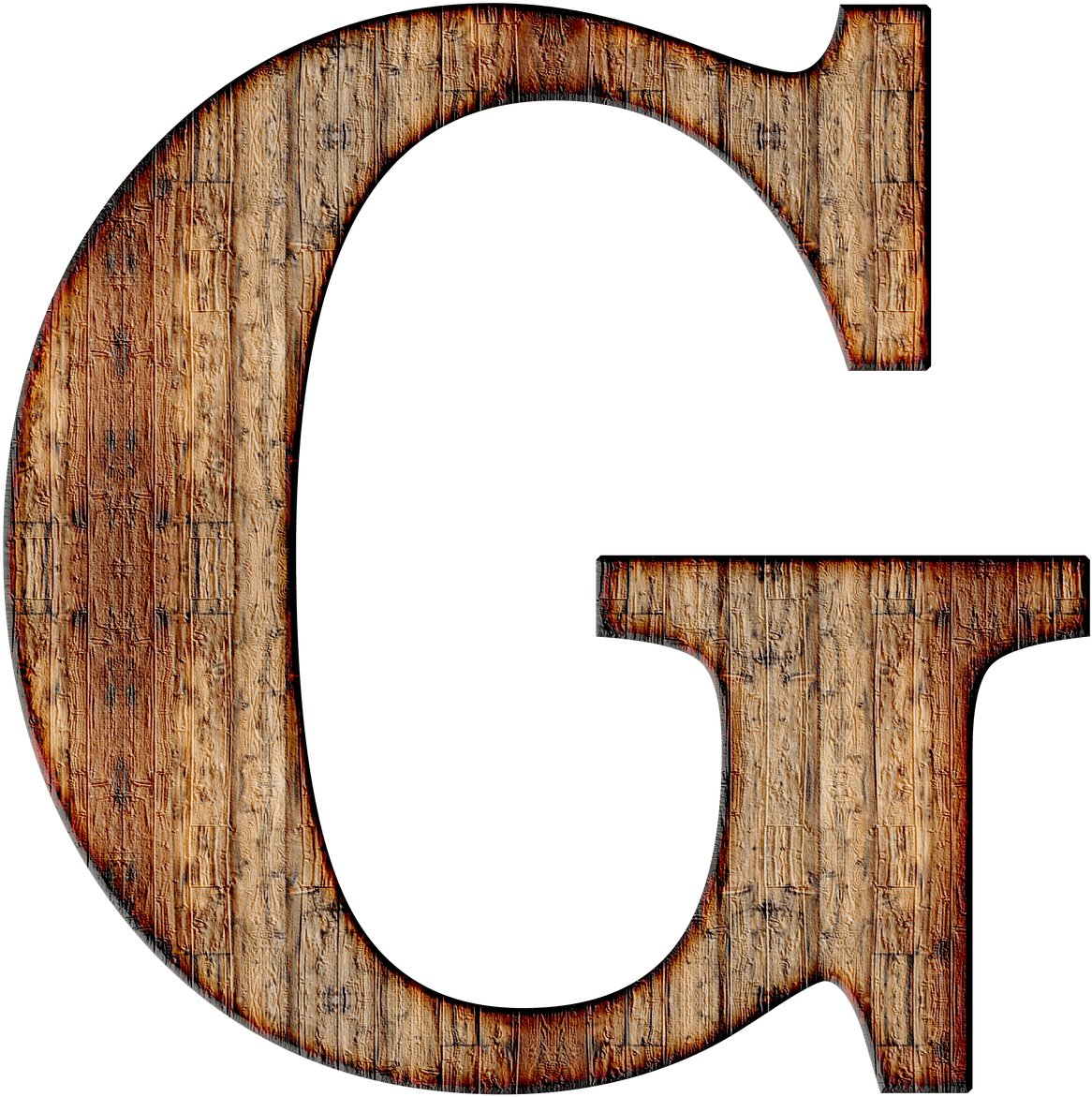 Wooden Texture Letter G