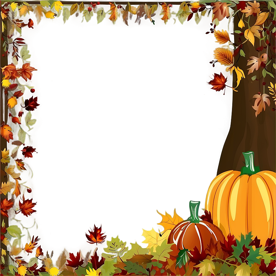 Woodland Thanksgiving Border Png 34