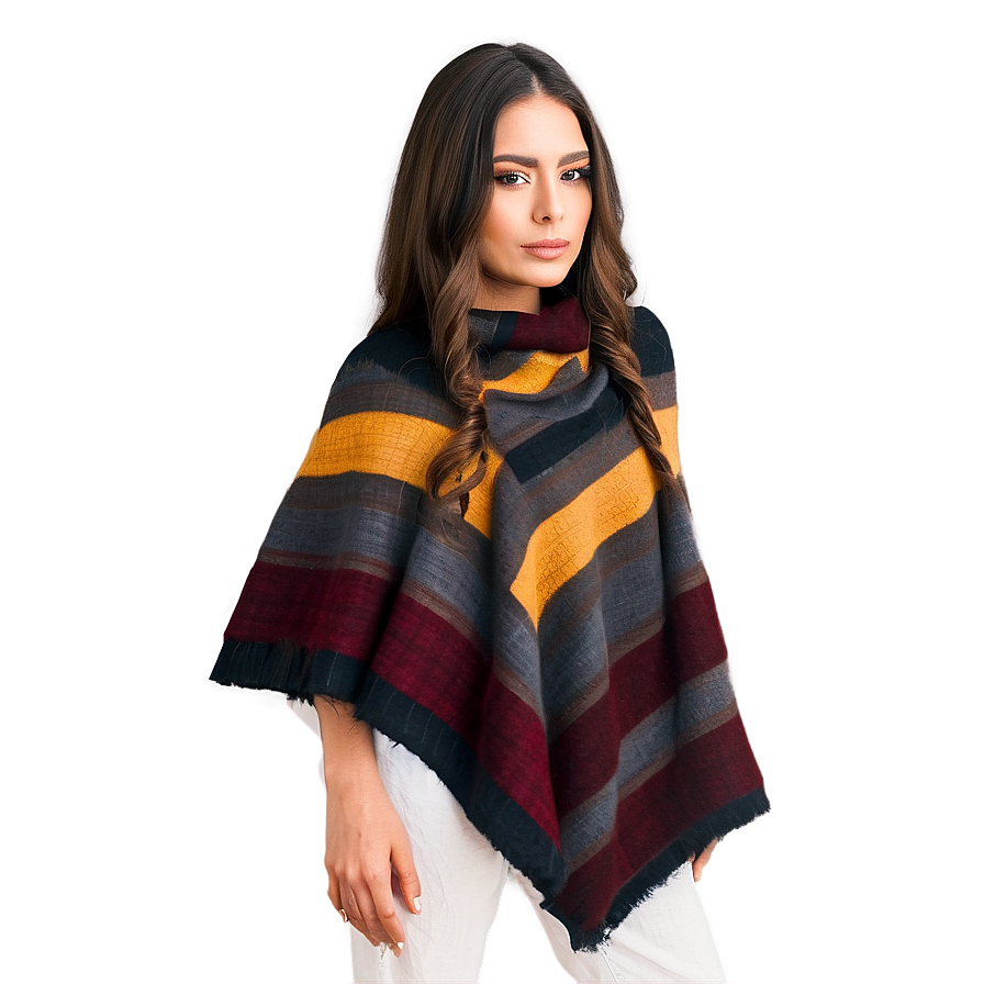 Woolen Poncho Outfit Png 06272024