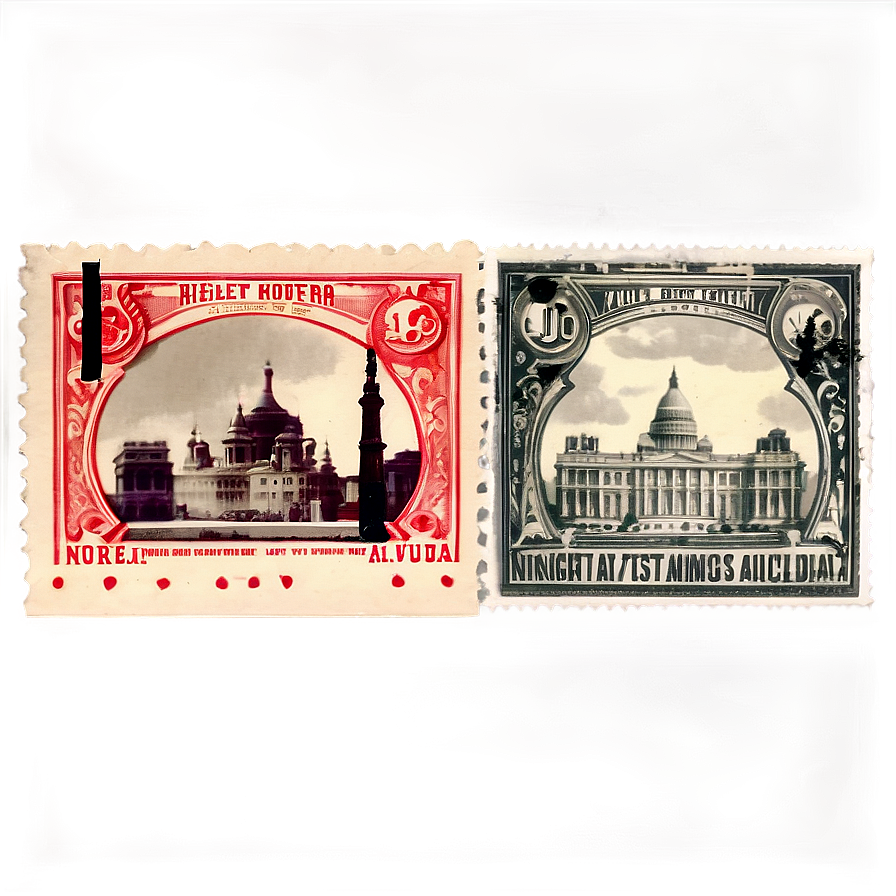 World Landmarks Postcard Stamp Png 06272024