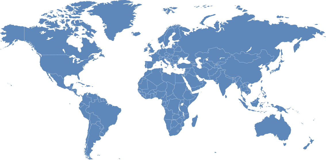 World Map Blue Background