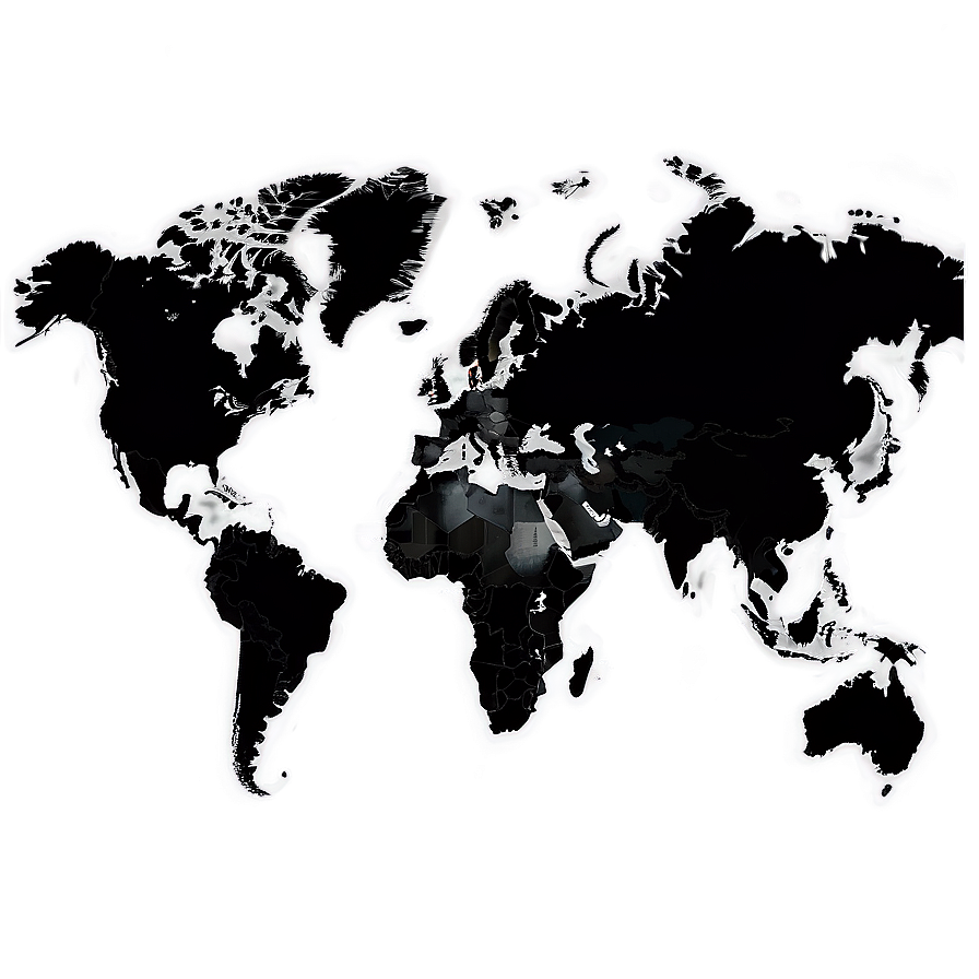 World Map Vector In Grey Scale Png 49