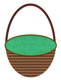 Woven Basketwith Green Lining