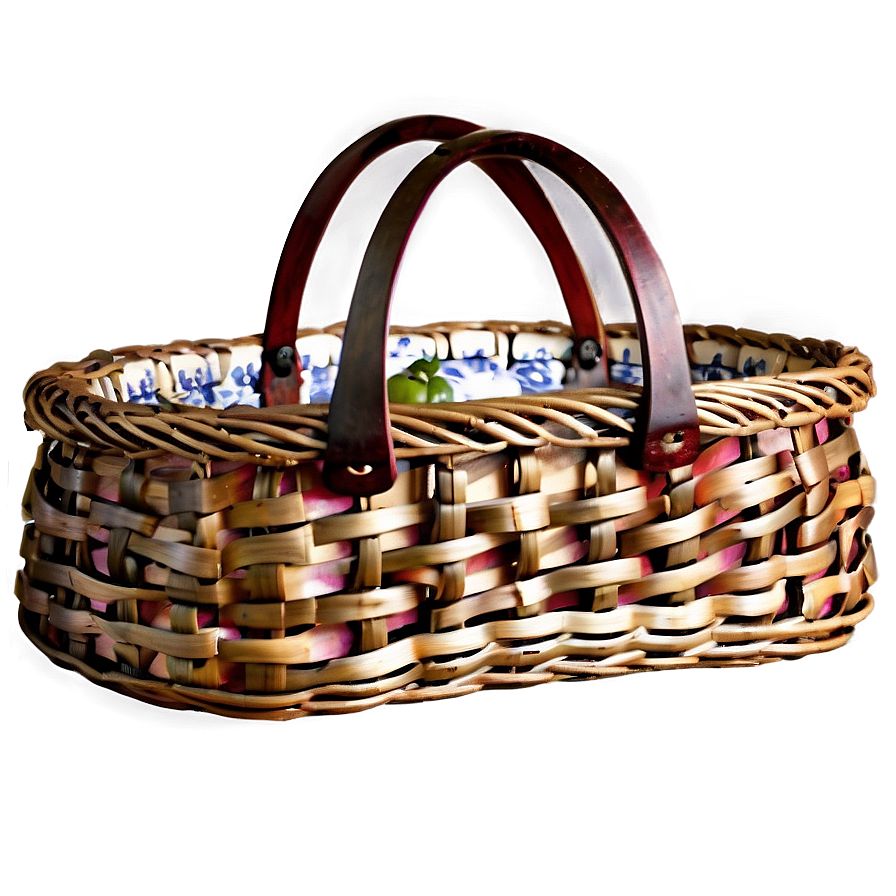 Woven Picnic Basket Png Tej