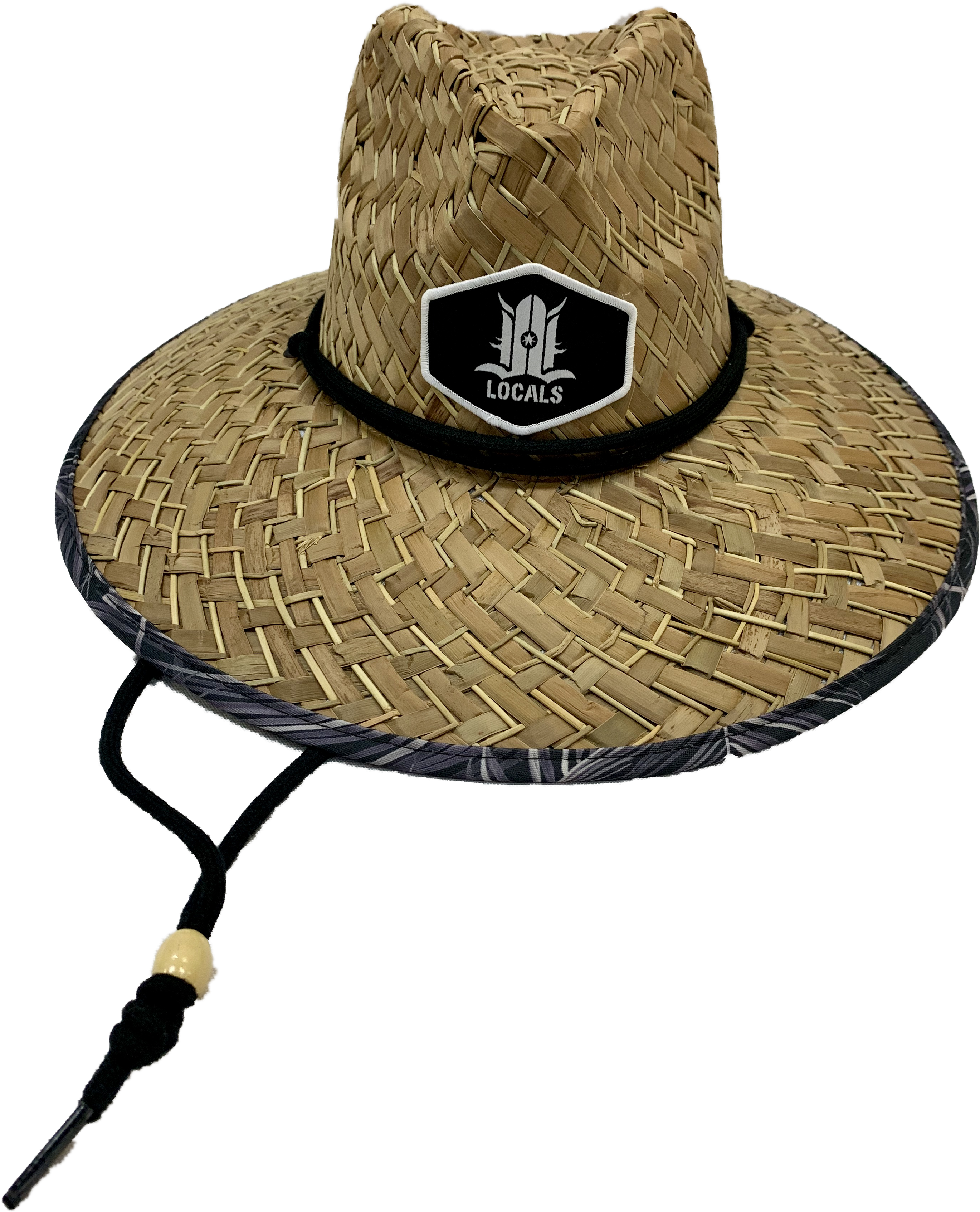 Woven Straw Hatwith Logo Patch