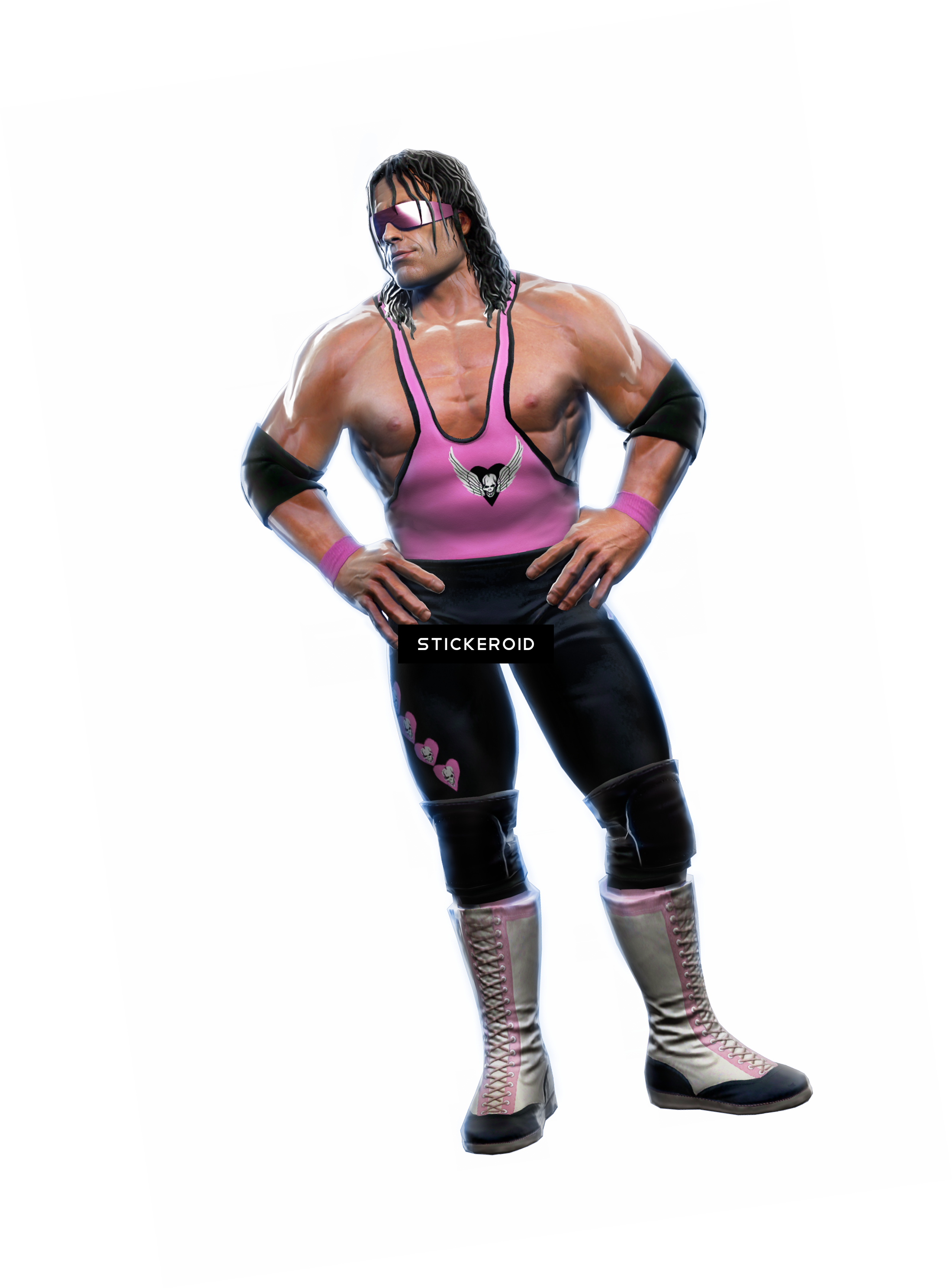 Wrestlerin Pinkand Black Attire