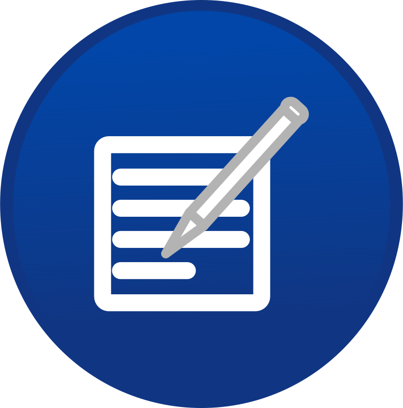 Writing Icon Blue Background