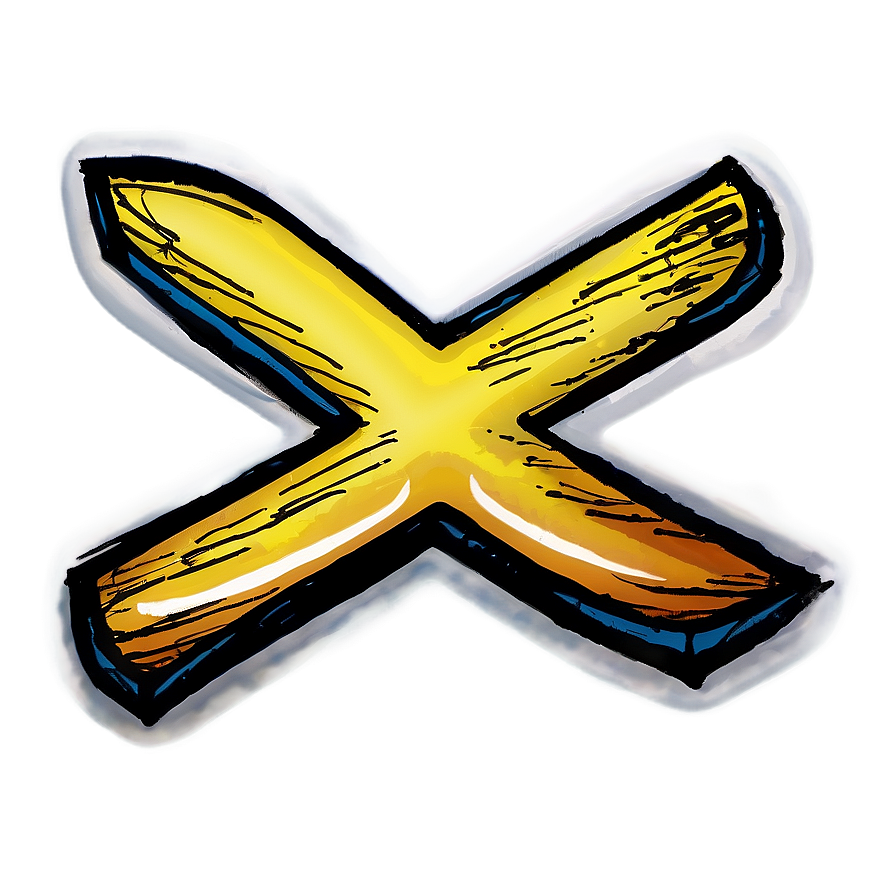 X Mark Sketch Png Okk54