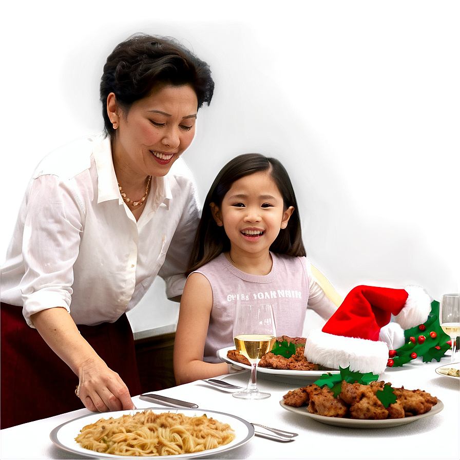 Xmas Family Dinner Table Png 25