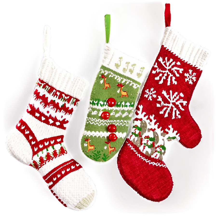 Xmas Knit Stocking Patterns Png Umv