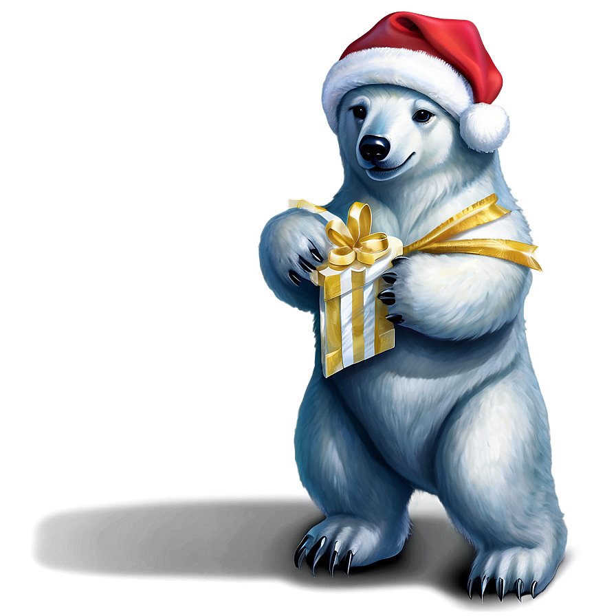 Xmas Polar Bear Cute Png 06242024