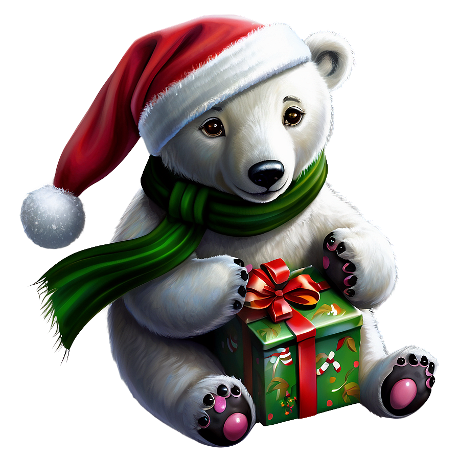 Xmas Polar Bear Cute Png 14