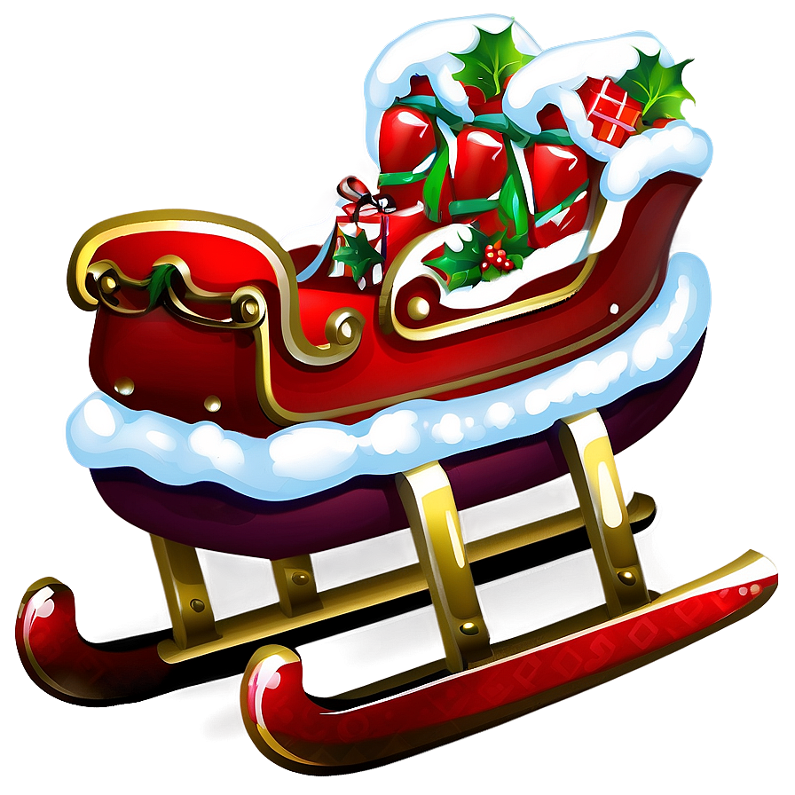 Xmas Sleigh Clipart Png 06292024