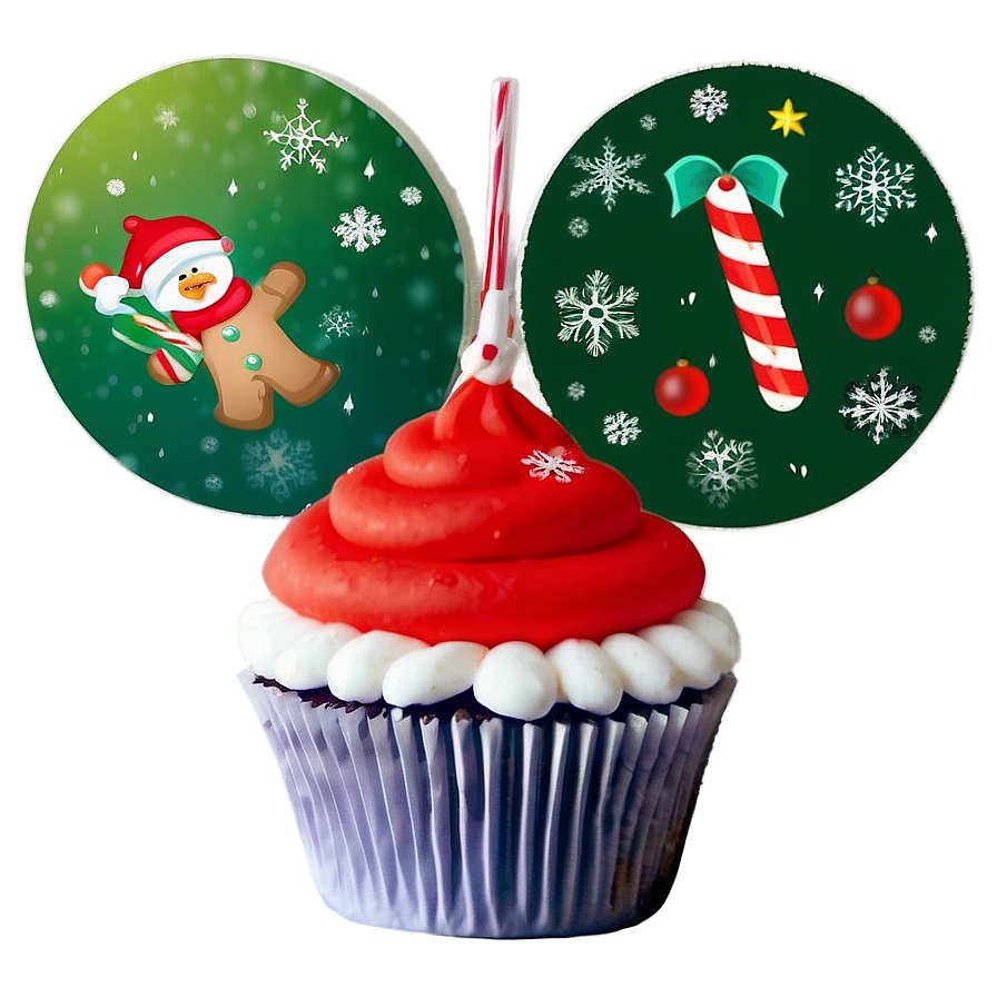 Xmas Themed Cupcake Toppers Png 06242024