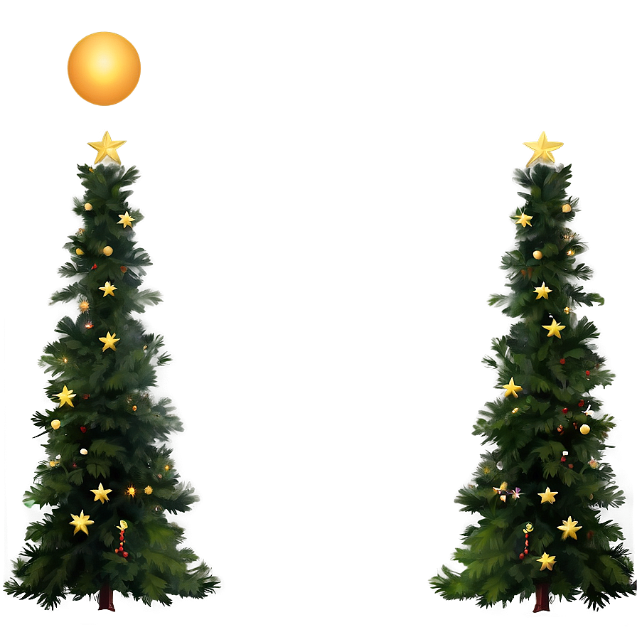 Xmas Tree Sunset Backdrop Png Atk74