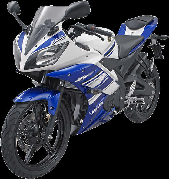 Yamaha R15 Blueand White Motorcycle