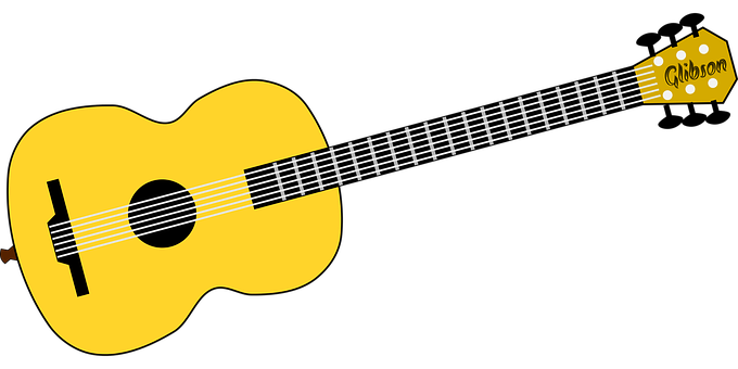 Yellow Acoustic Guitar Illustration