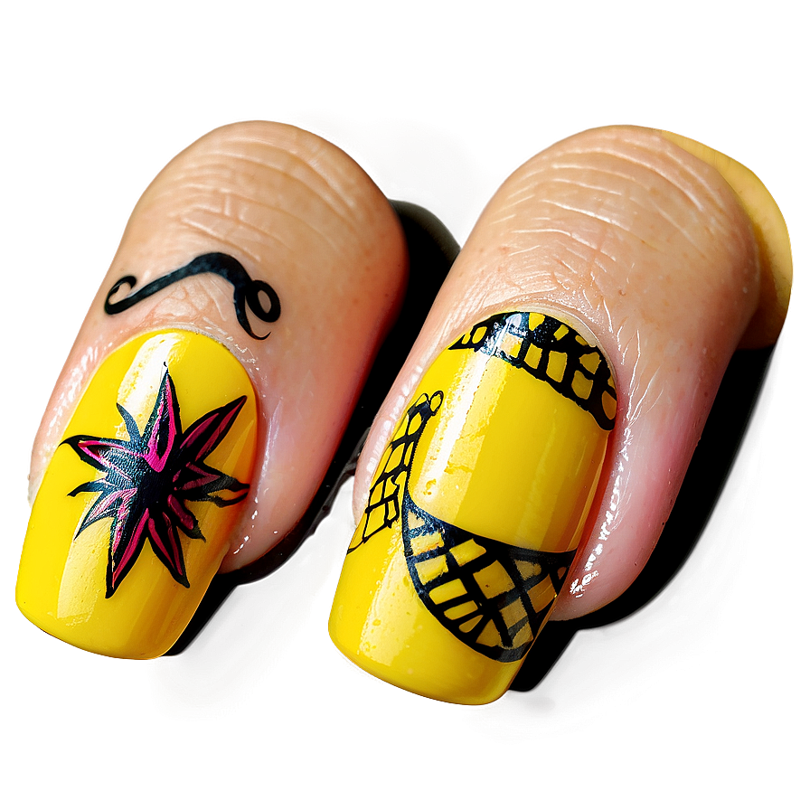 Yellow Acrylic Nails Creatives Png 85