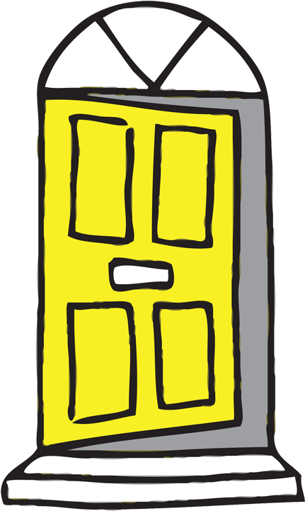 Yellow Animated Door Illustration