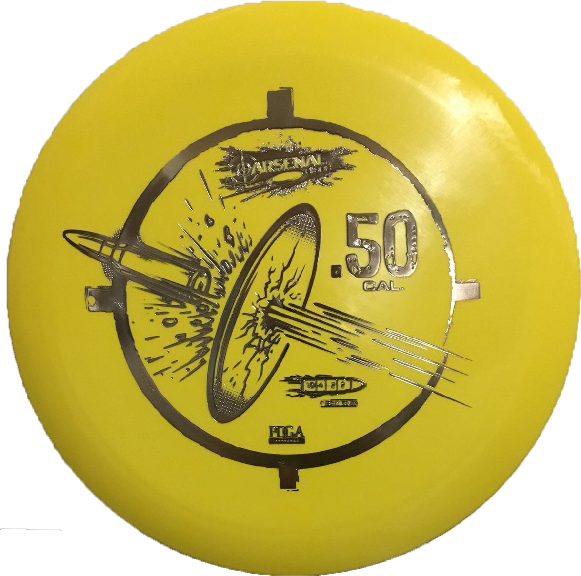 Yellow Arsenal50 Cal Disc Golf Frisbee