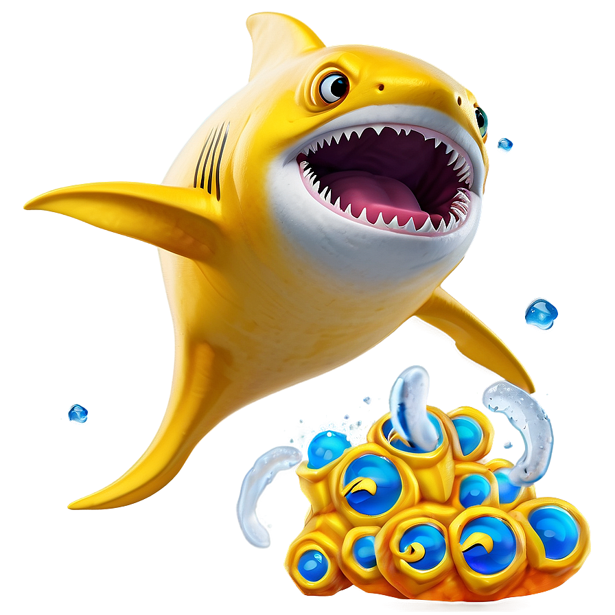 Yellow Baby Shark Cute Expression Png 3