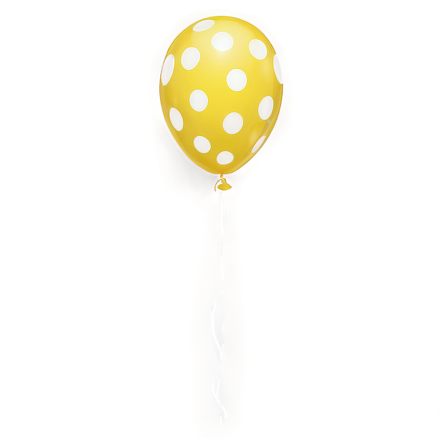 Yellow Balloon With Polka Dots Png 06262024